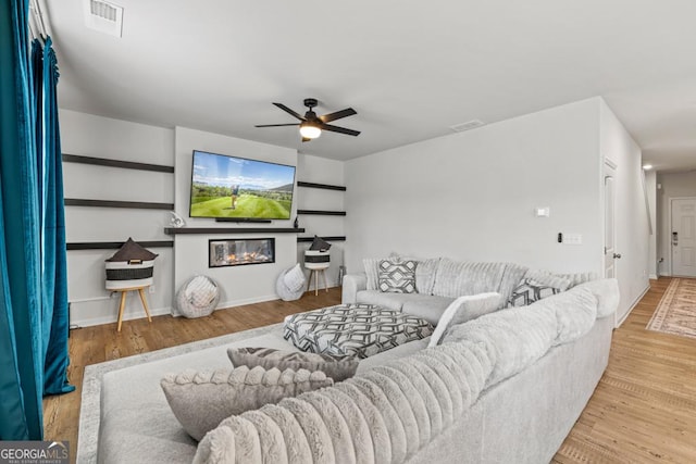 181 Sweet Briar Way, Homer, GA 30547 - living area with a ceiling fan and wood finished floors