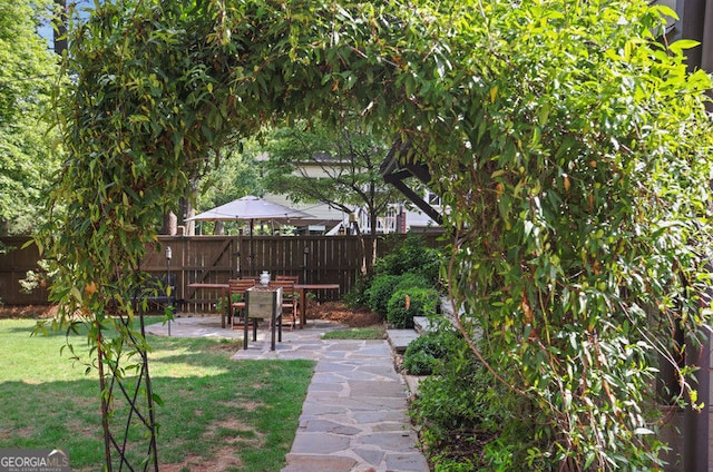 26 Clarendon Ave, Avondale Estates, GA 30002 - view of yard with a fenced backyard and a patio