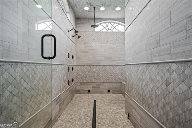 1101 N Flat Rock Rd, Douglasville, GA 30134 - bathroom with recessed lighting and tiled shower