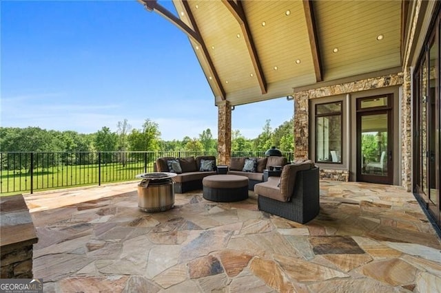 1101 N Flat Rock Rd, Douglasville, GA 30134 - view of patio with an outdoor hangout area and fence