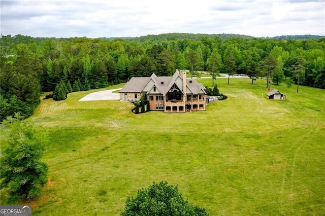 1101 N Flat Rock Rd, Douglasville, GA 30134 - birds eye view of property featuring a wooded view