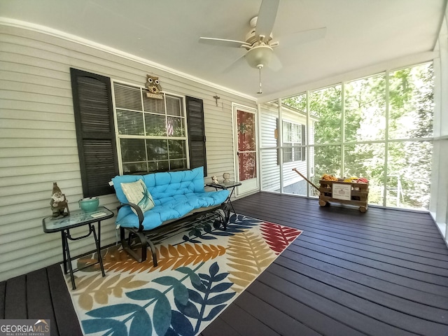 328 Kelly Creek Rd, Waco, GA 30182 - wooden deck featuring a ceiling fan