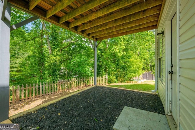 view of yard with fence