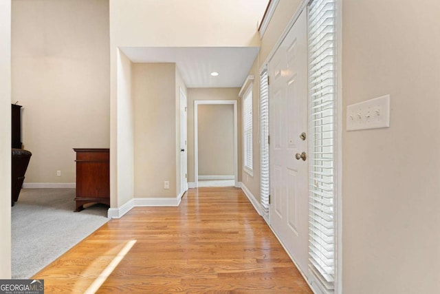 4572 Mulberry Fields Ln, Auburn, GA 30011 - corridor featuring baseboards, recessed lighting, and light wood-style floors