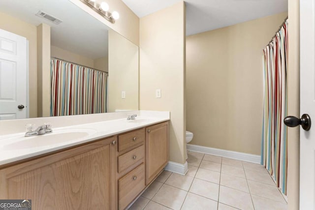 4572 Mulberry Fields Ln, Auburn, GA 30011 - full bath with visible vents, a sink, tile patterned flooring, and toilet