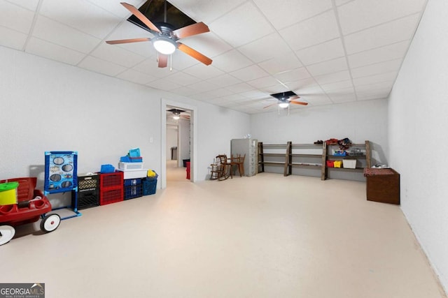 4572 Mulberry Fields Ln, Auburn, GA 30011 - interior space with a ceiling fan and a drop ceiling