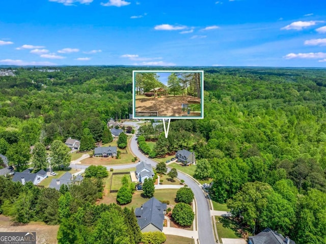 4572 Mulberry Fields Ln, Auburn, GA 30011 - bird's eye view featuring a forest view