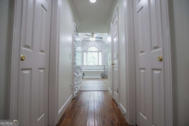 213 Shady Valley Dr, Carrollton, GA 30116 - corridor featuring dark wood-style floors and baseboards