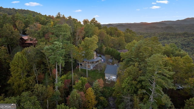 709 Laurel Creek Trl, Blue Ridge, GA 30513 - bird's eye view featuring a mountain view and a wooded view