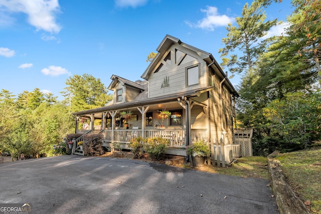 709 Laurel Creek Trl, Blue Ridge, GA 30513 - view of side of home with ac unit and covered porch