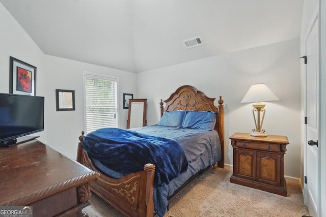 11028 Southwood Dr, Hampton, GA 30228 - bedroom with vaulted ceiling, carpet flooring, and visible vents