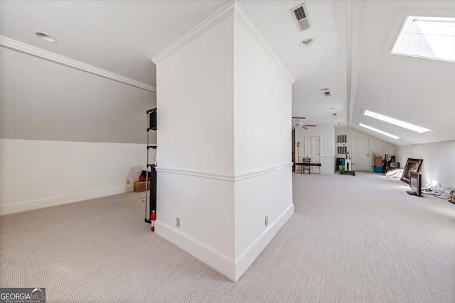 2727 Ingleside Ave, Macon, GA 31204 - bonus room with carpet floors, baseboards, visible vents, and vaulted ceiling with skylight