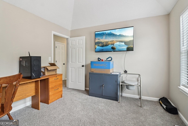 4015 Soaring Dr, Douglasville, GA 30135 - office space with carpet flooring, baseboards, and vaulted ceiling