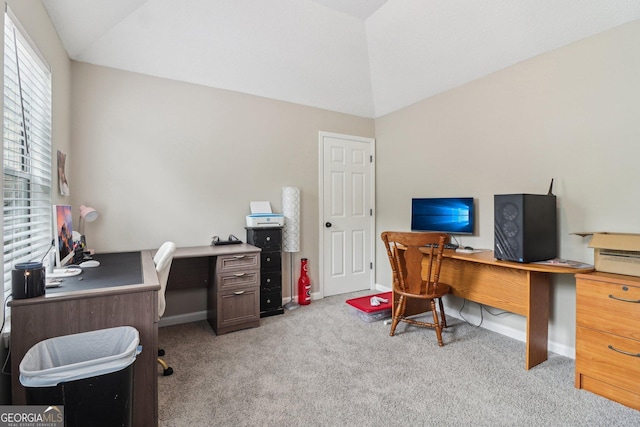 4015 Soaring Dr, Douglasville, GA 30135 - office space featuring carpet floors, baseboards, and lofted ceiling