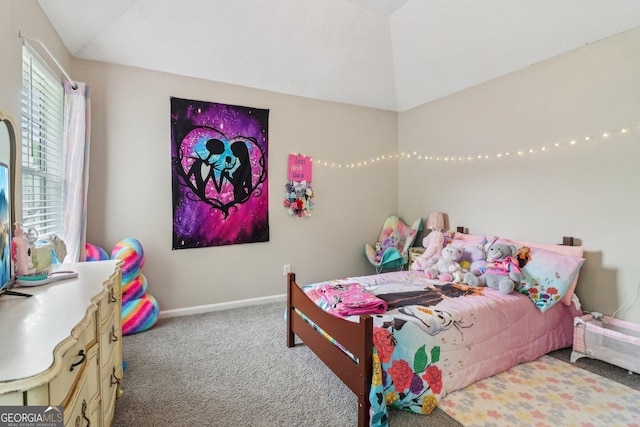 4015 Soaring Dr, Douglasville, GA 30135 - carpeted bedroom featuring baseboards and vaulted ceiling