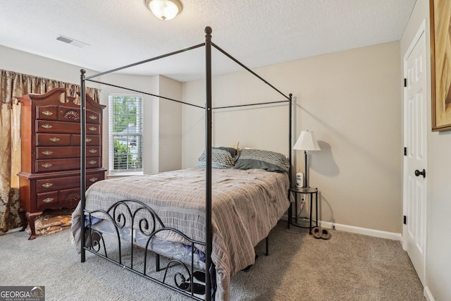 4015 Soaring Dr, Douglasville, GA 30135 - carpeted bedroom featuring baseboards, a textured ceiling, and visible vents