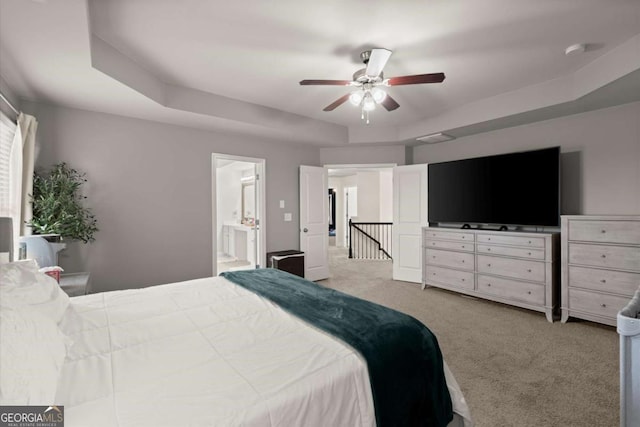 188 Lookout Way, Dallas, GA 30132 - carpeted bedroom with ceiling fan and ensuite bath