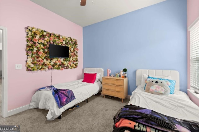 188 Lookout Way, Dallas, GA 30132 - bedroom featuring carpet floors, a ceiling fan, and baseboards
