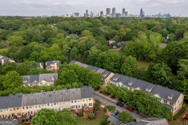 bird's eye view with a view of city