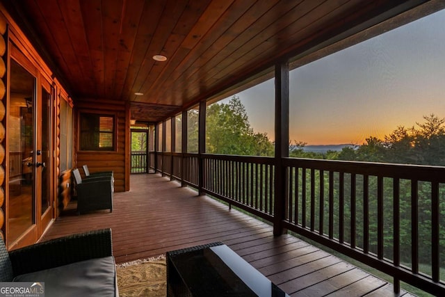 433 Spruce Cir, Mineral Bluff, GA 30559 - deck at dusk featuring french doors