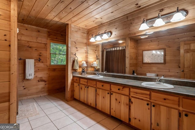 433 Spruce Cir, Mineral Bluff, GA 30559 - full bath with a sink, wood ceiling, and wooden walls