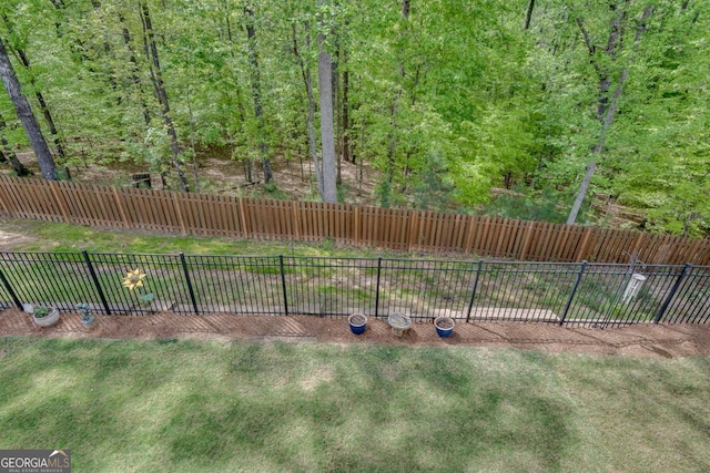view of yard featuring fence