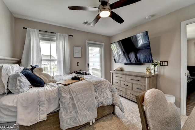 6413 Maple Park Ln, Hoschton, GA 30548 - bedroom featuring ceiling fan and visible vents