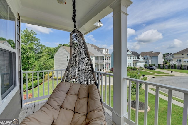 6413 Maple Park Ln, Hoschton, GA 30548 - balcony with a porch and a residential view