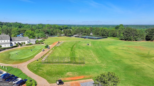 6413 Maple Park Ln, Hoschton, GA 30548 - aerial view with a wooded view and golf course view