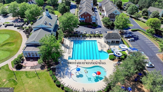 6413 Maple Park Ln, Hoschton, GA 30548 - drone / aerial view featuring view of golf course