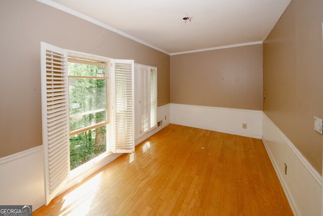 110 Vistacrest Way, Roswell, GA 30075 - empty room with ornamental molding and light wood finished floors