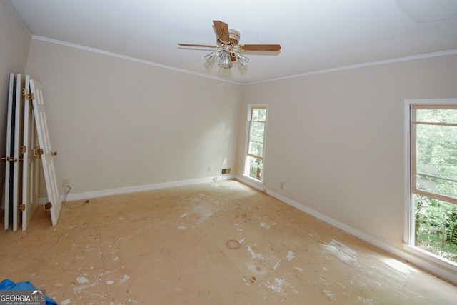 110 Vistacrest Way, Roswell, GA 30075 - spare room with crown molding and a healthy amount of sunlight