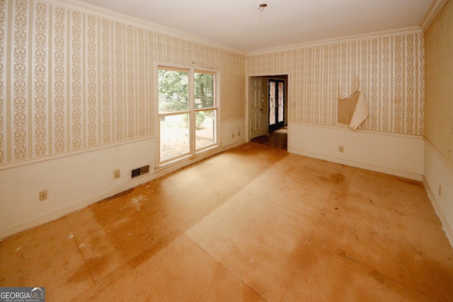 110 Vistacrest Way, Roswell, GA 30075 - spare room featuring visible vents and ornamental molding