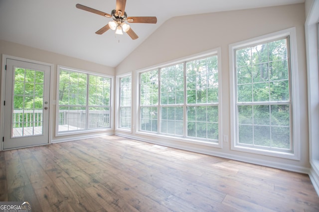 unfurnished sunroom featuring a healthy amount of sunlight