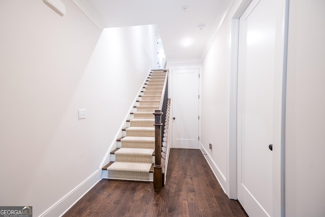 915 Katie Kerr Dr, Decatur, GA 30030 - stairs featuring baseboards and wood finished floors