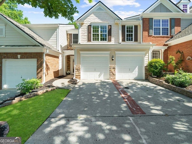 220 Finchley Dr, Roswell, GA 30076 - view of front of property with an attached garage, concrete driveway, and brick siding
