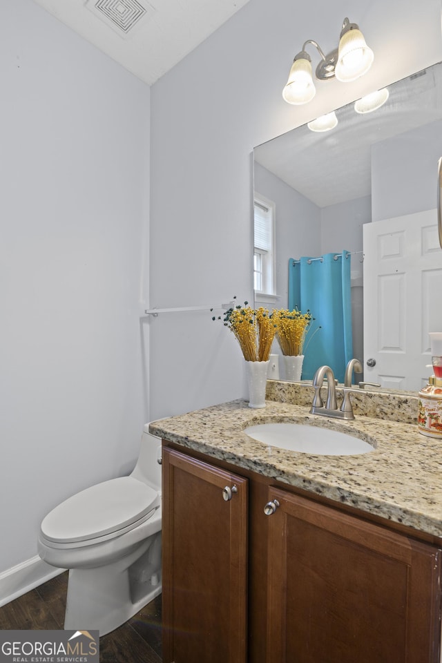 35 Timber Ln, Newnan, GA 30265 - full bathroom with vanity, wood finished floors, and curtained shower