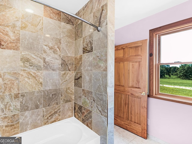 full bathroom featuring tile patterned flooring and shower / washtub combination