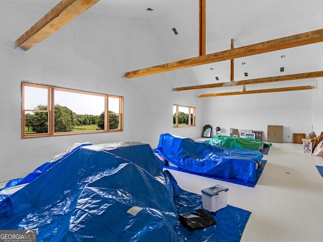 garage featuring an indoor pool