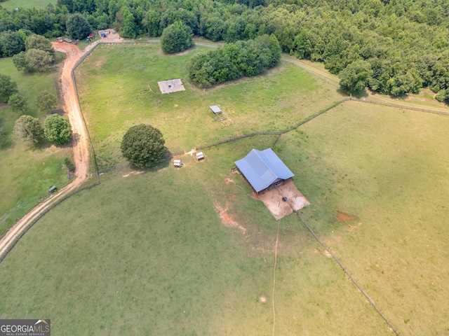 aerial view with a rural view