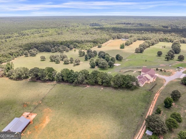 bird's eye view with a forest view