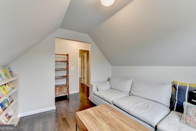 6468 Pierless Ave, Sugar Hill, GA 30518 - living room with baseboards, vaulted ceiling, and wood finished floors