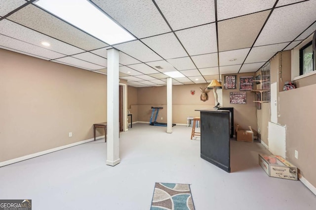 3679 Regent Dr NW, Kennesaw, GA 30144 - finished basement with baseboards, recessed lighting, and a drop ceiling