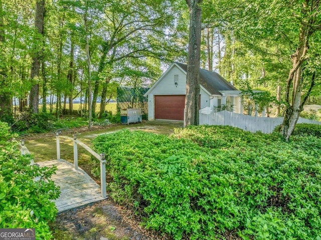 view of yard featuring fence