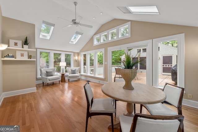 sunroom featuring a skylight