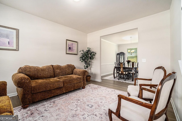 496 River Run Dr, Dallas, GA 30132 - living area featuring wood finished floors and baseboards