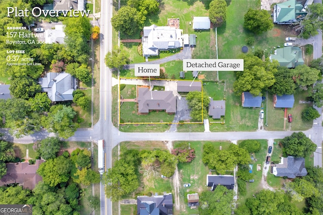 157 Hartwell St, Royston, GA 30662 - bird's eye view featuring a residential view