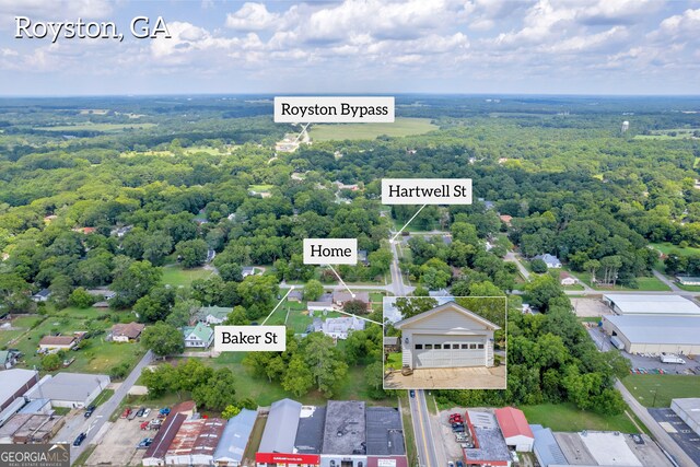 157 Hartwell St, Royston, GA 30662 - drone / aerial view featuring a forest view