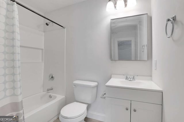 3223 Cleveland Hwy, Gainesville, GA 30506 - full bath with vanity, toilet, and shower / bath combination with curtain