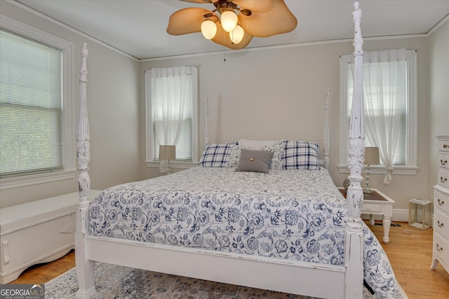 2327 Redwood Dr, Augusta, GA 30904 - bedroom with a ceiling fan, ornamental molding, and light wood finished floors